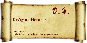 Drágus Henrik névjegykártya